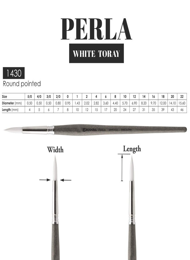 Escoda : PERLA White Toray Synthetic : Series 1430 : # 16 - Image 3